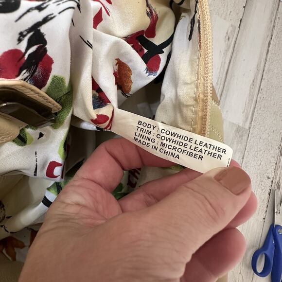 CHI Carlos Falchi Purse Shoulder Bag Cowhide Leather Patchwork Y2K Retro 70s Zip - Picture 10 of 11